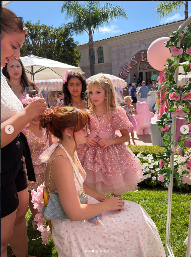 Young guest getting an elegant, age-appropriate braided hairstyle for a kids event at Roza Glam in Irvine
